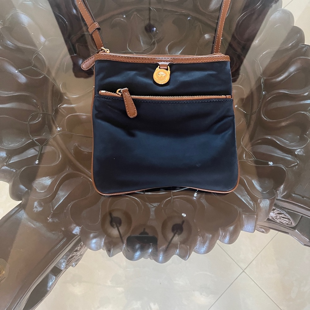 Elegant Black and Brown Messenger Bag